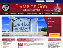Tablet Screenshot of elementary.lambofgodlv.com